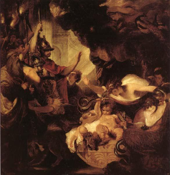 Sir Joshua Reynolds The Infant Hercules Strangling Serpents in his Cradle